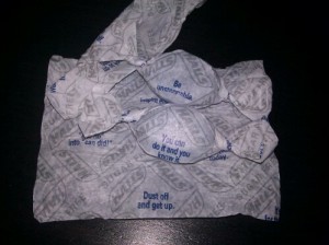 A little bit of motivation in a Hall's cough drop!