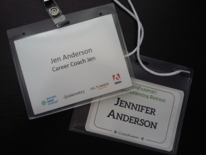 Keep the name badges from conferences - a fun way to look back on all the events you've attended!